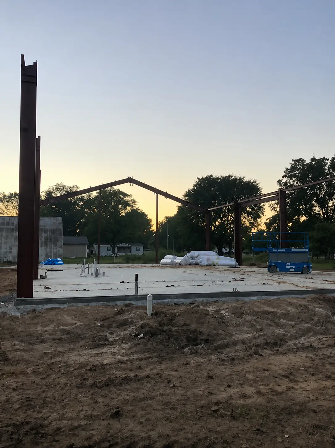 Foundation and first steel framing of Celebration Church
